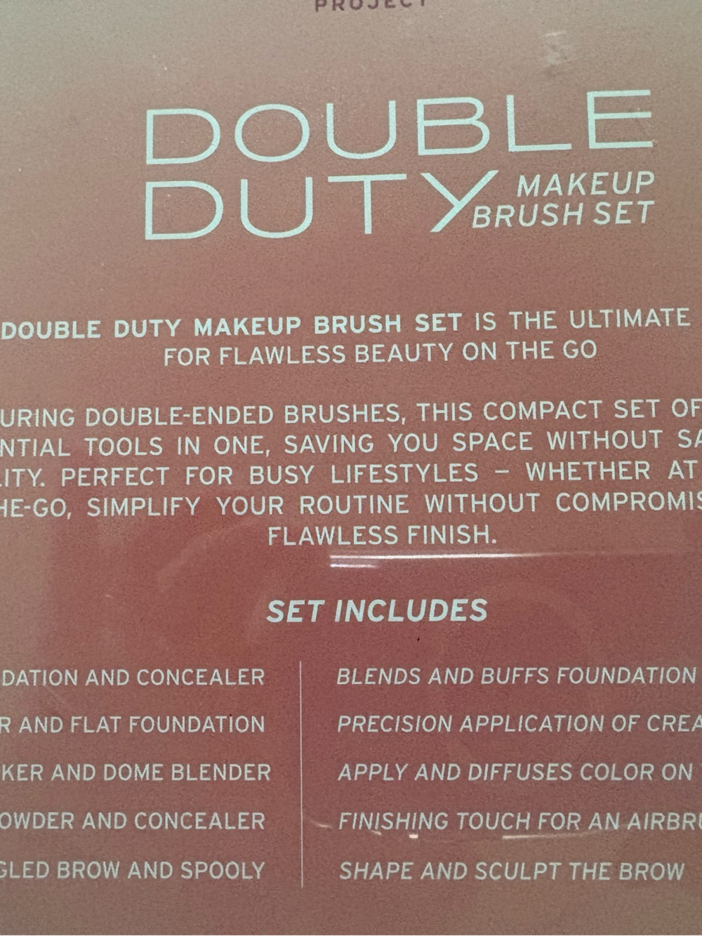 Makeup Brush - Double Duty Pink Makeup Brush Set - Picture 2 of 3